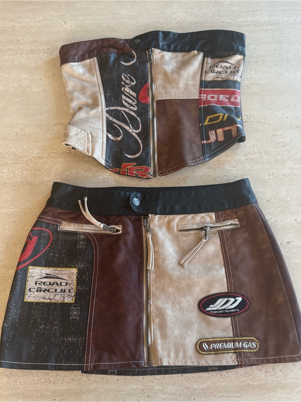 Jaded London leather matching set both size 4